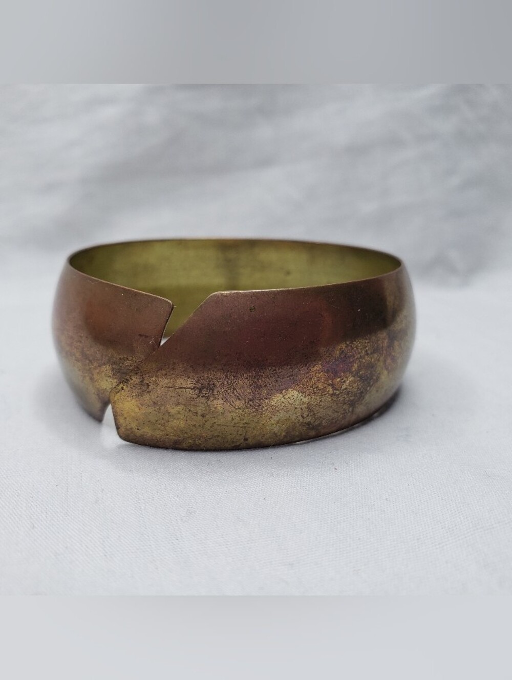 Vintage Brass Copper Split Cuff Bangle Bracelet Design Minimalist